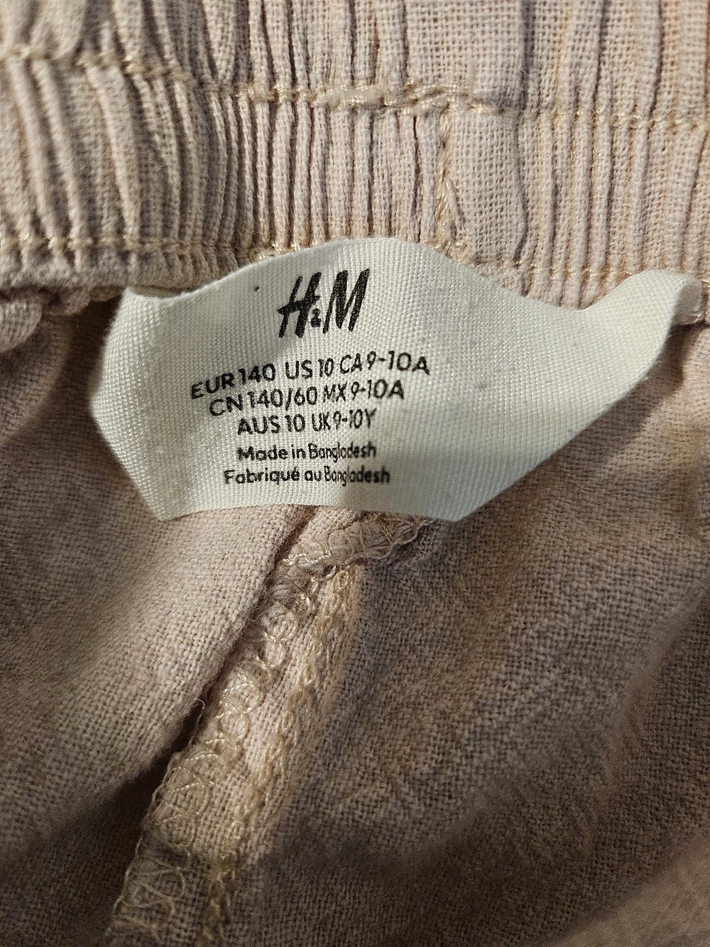 H&M Light Dusty Pink Girls' Elastic Waist Shorts